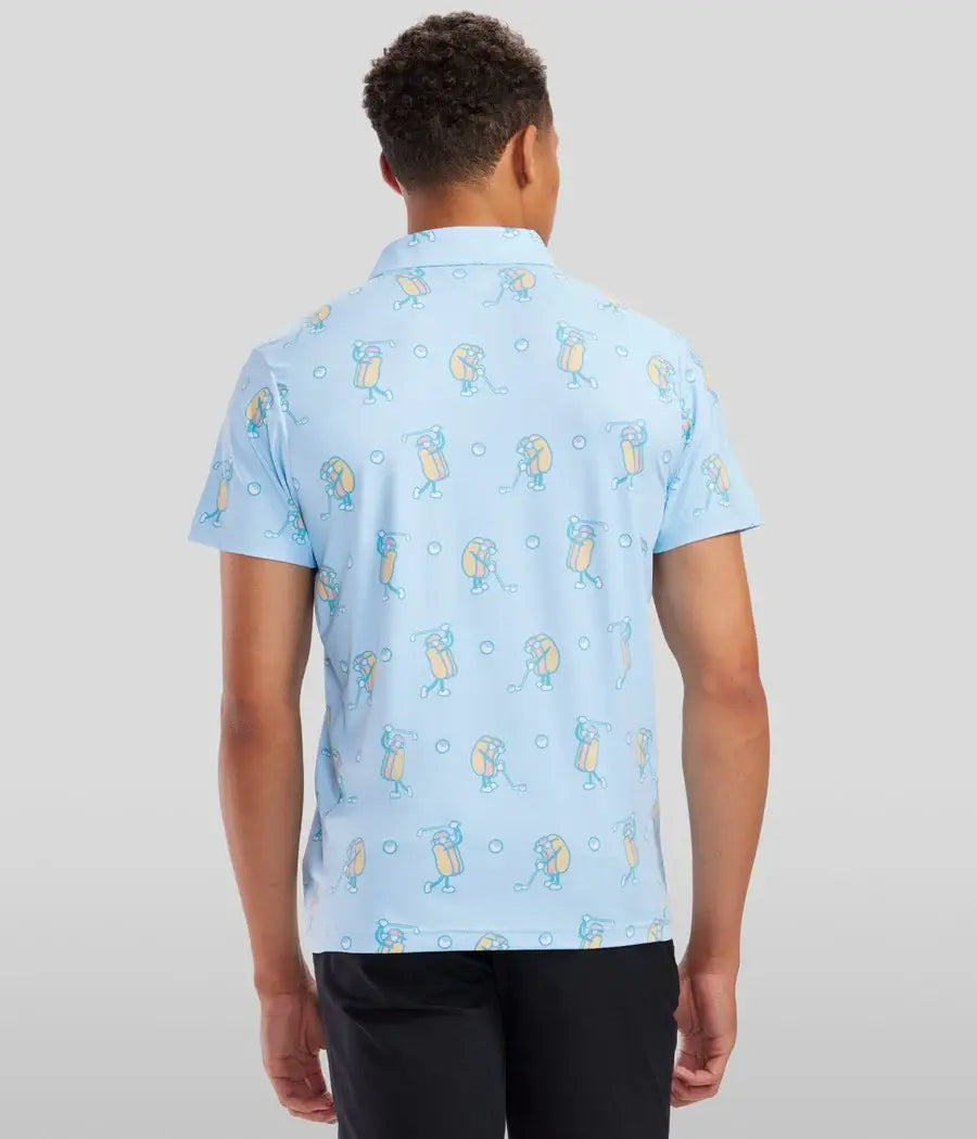 Sizzlin' Swing Men's Golf Polo - Funny Hot Dog Golf Shirt