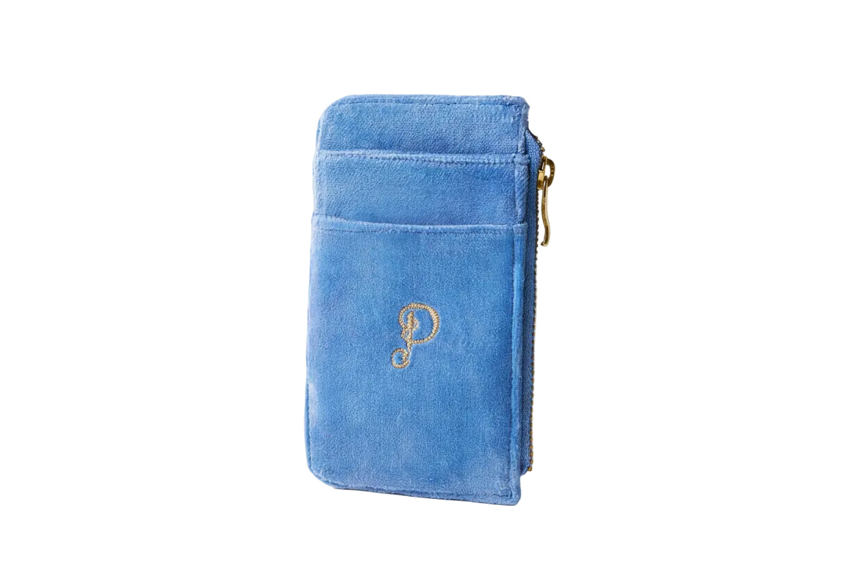 Velvet Card Holder - Seafaring Crab - Cornflower