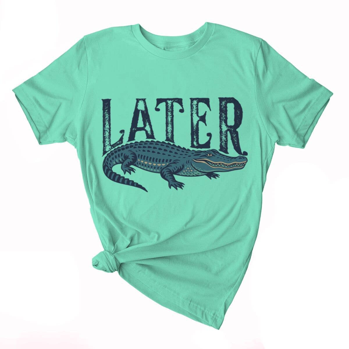 Stripe Later Gator Alligator Graphic Tee Cotton Shirt