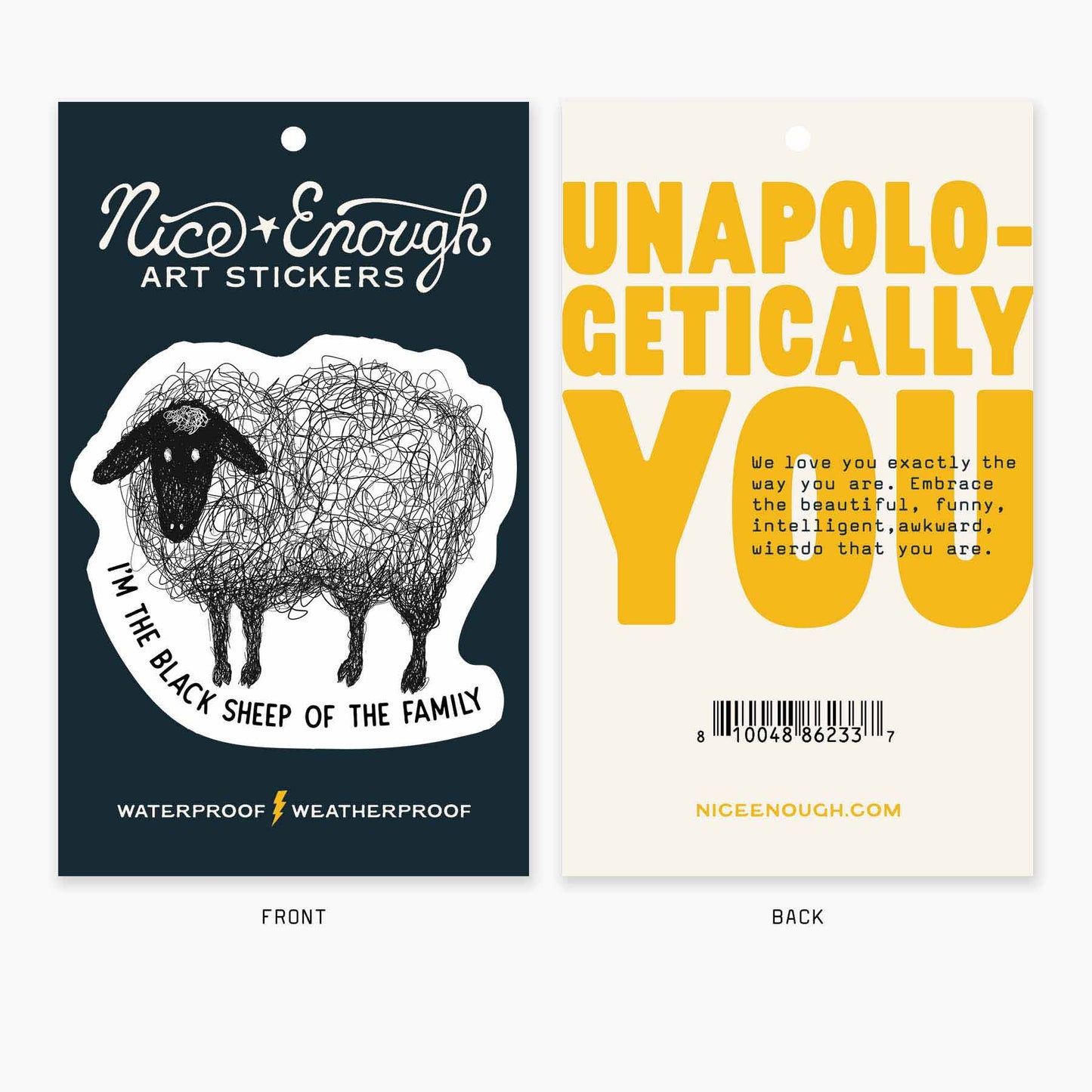 Black Sheep - 3" Art Sticker