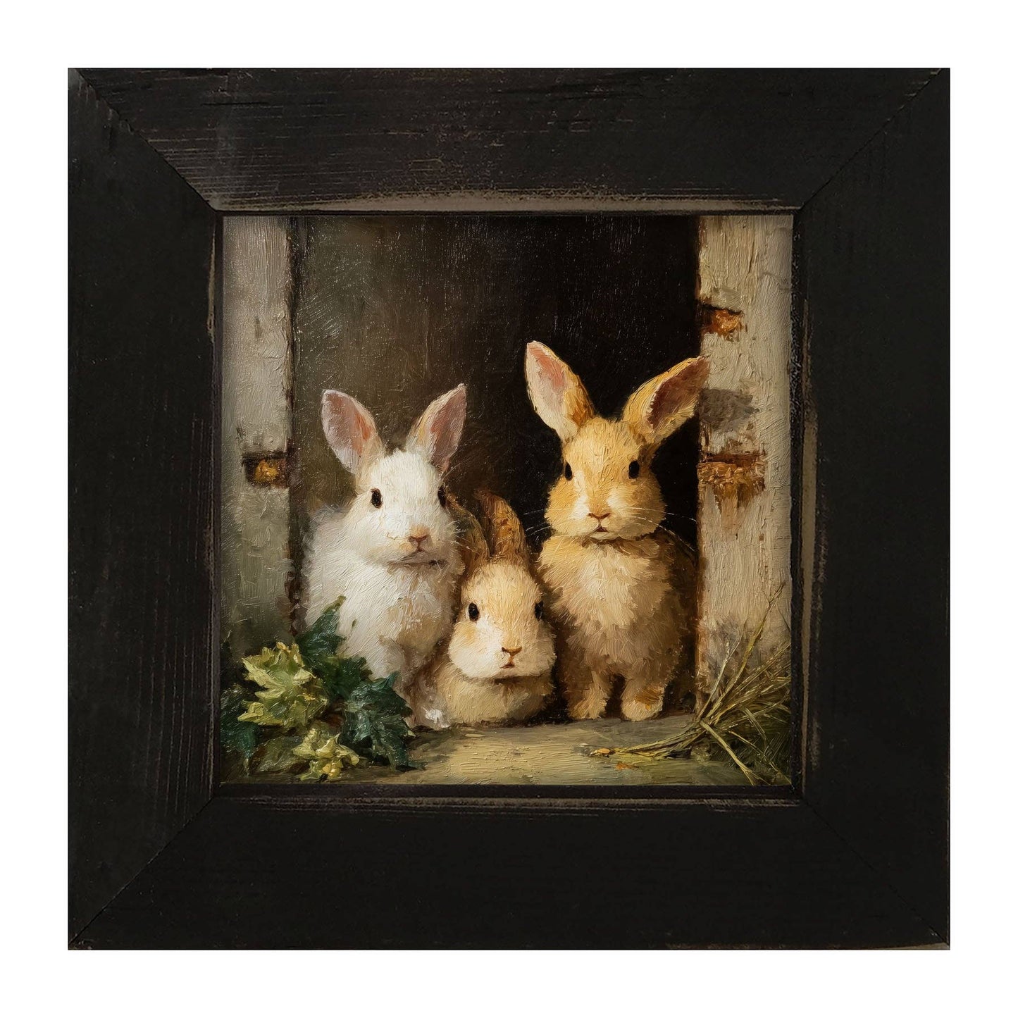 Three Rabbits in Doorway