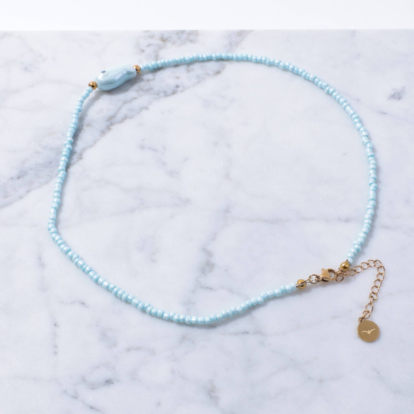 Good Luck Fish Bahama Wood Bead Necklace