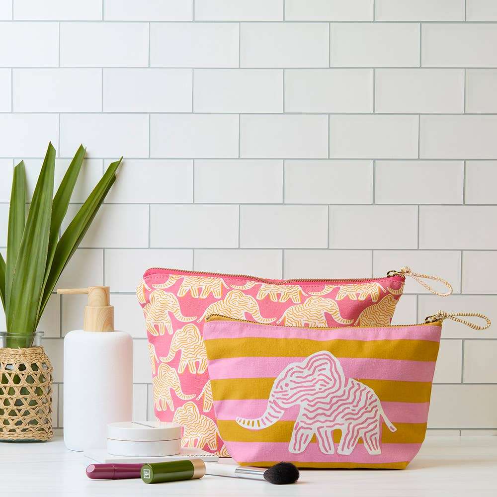 Elephant Essential Canvas Pouch Set of 2