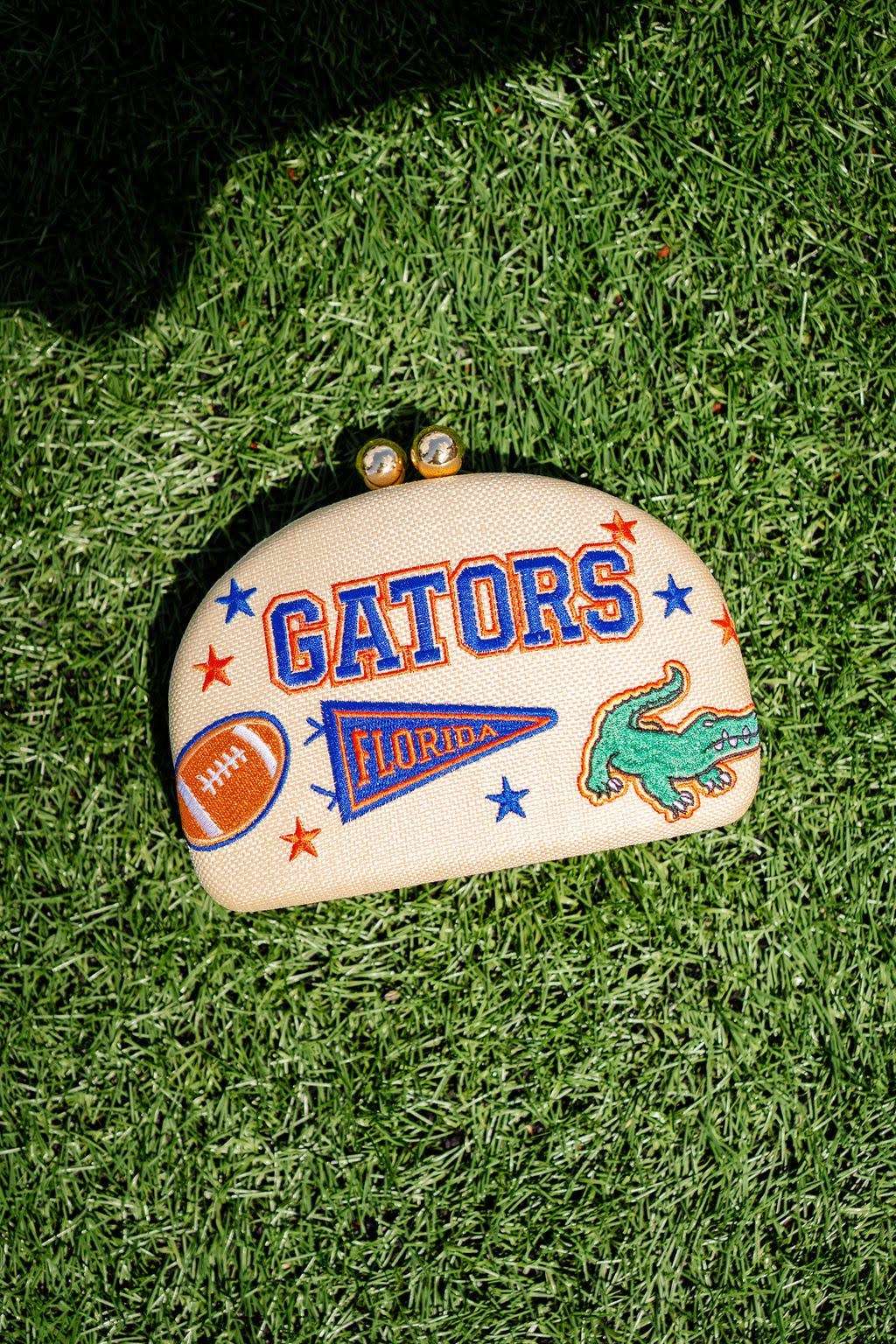 Gator- Embroidered Clutch