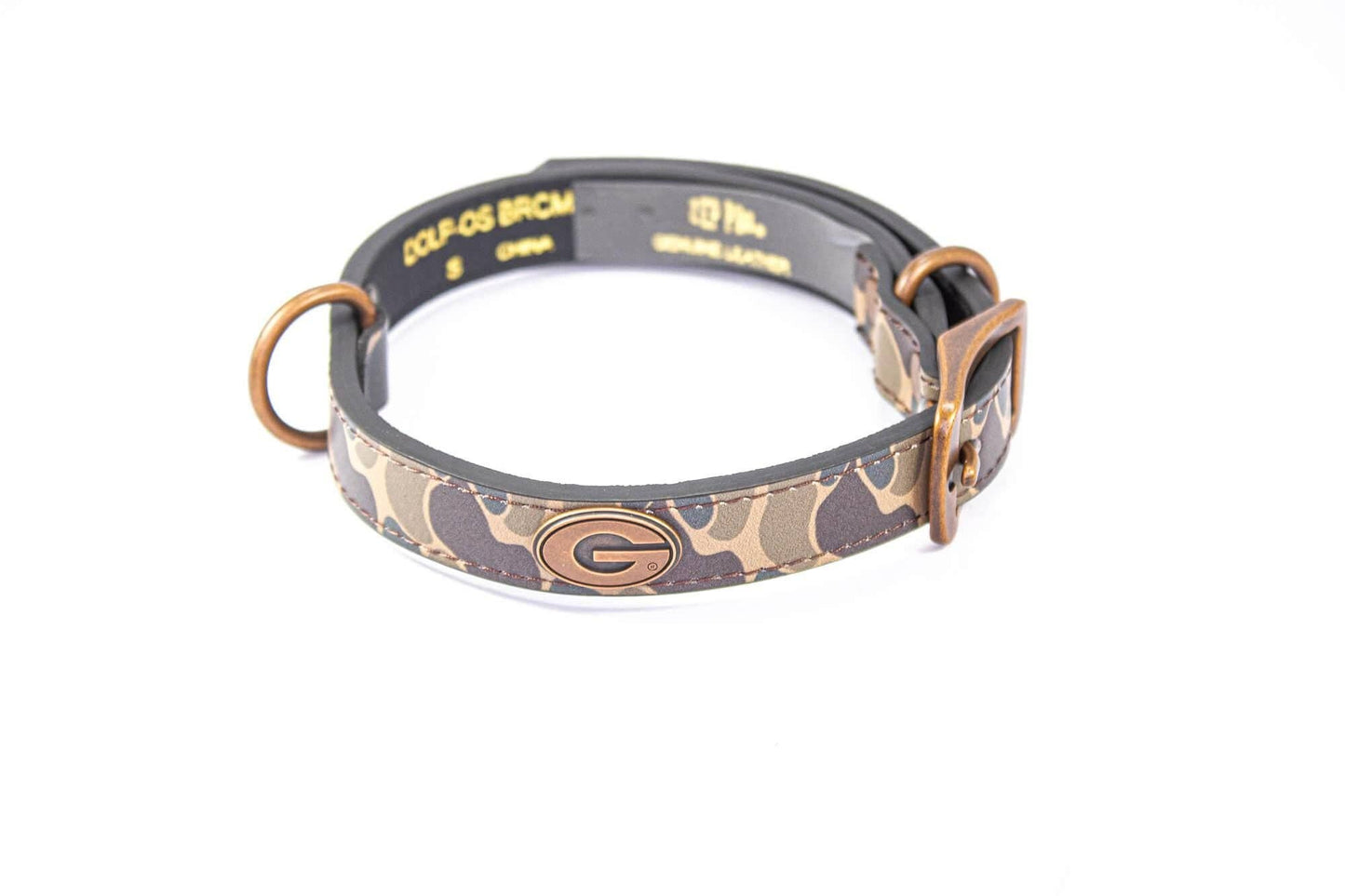 Georgia Bulldogs Old School Camo Leather Dog Collar