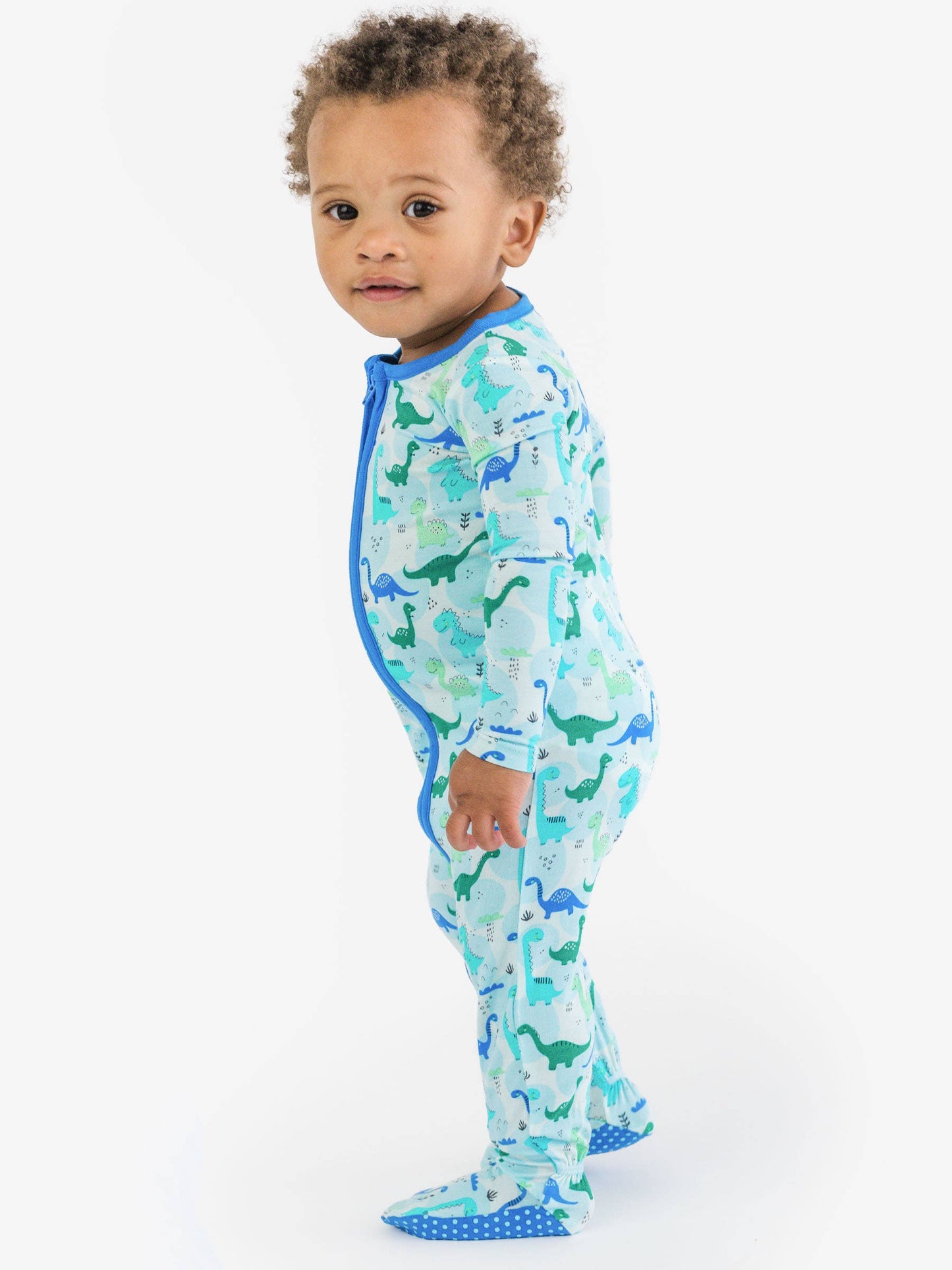 SoftSnooze™ Baby Bamboo Viscose Snuggle-Saurus Dinosaurs Footed One Piece Pajama
