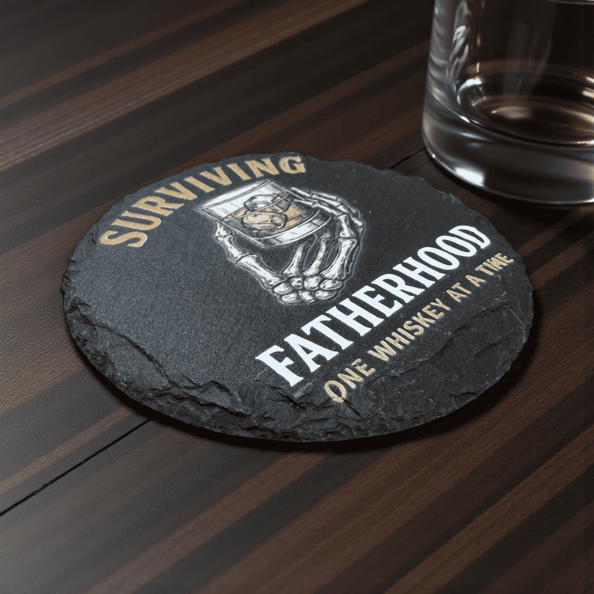 Surviving Fatherhood Slate Coaster