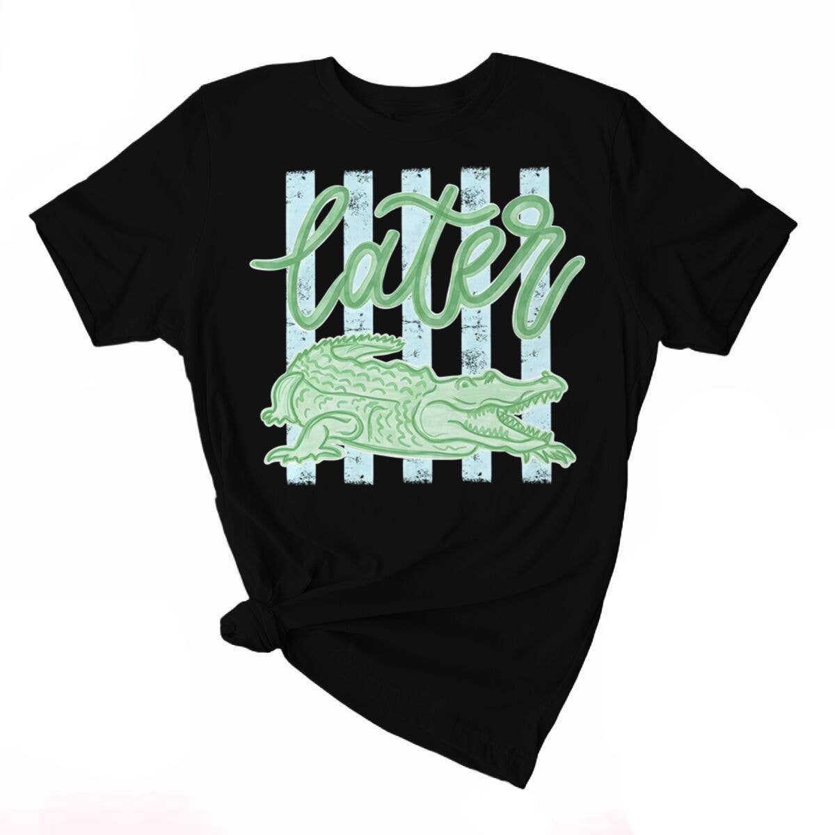 Stripe Later Gator Alligator Graphic Tee Cotton Shirt