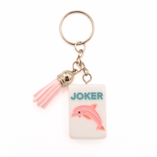 Mahjong Tile Keychain Dolphin Joker