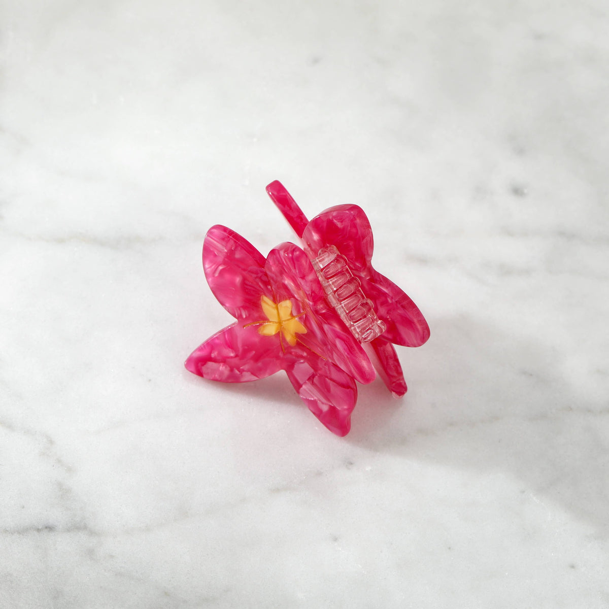Eco-Friendly Plumeria Frangipani Flower Hair Clip Claw, Pink
