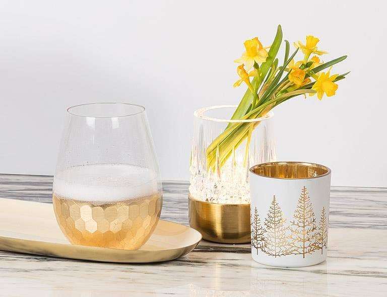 Chisel Base Stemless Wine Glass
