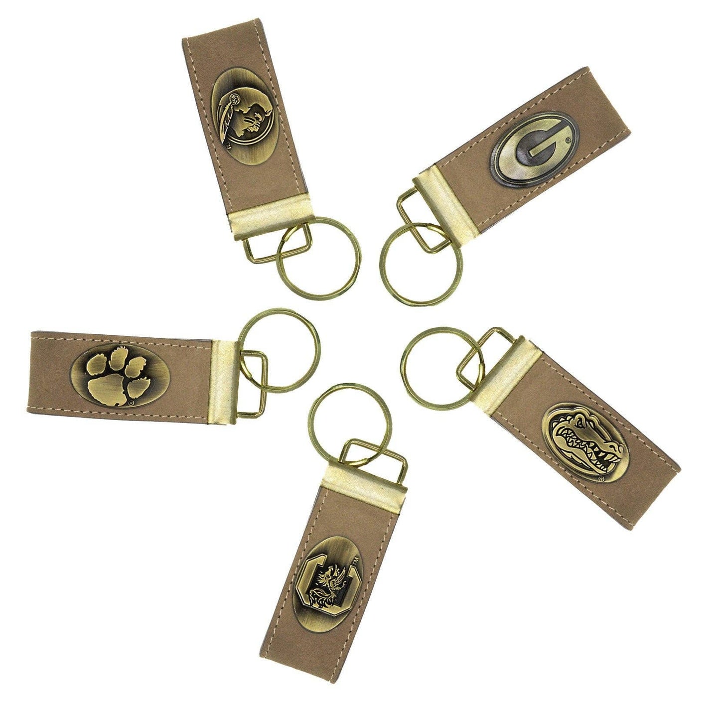 Collegiate Crazyhorse Full Grain Leather Key Fob