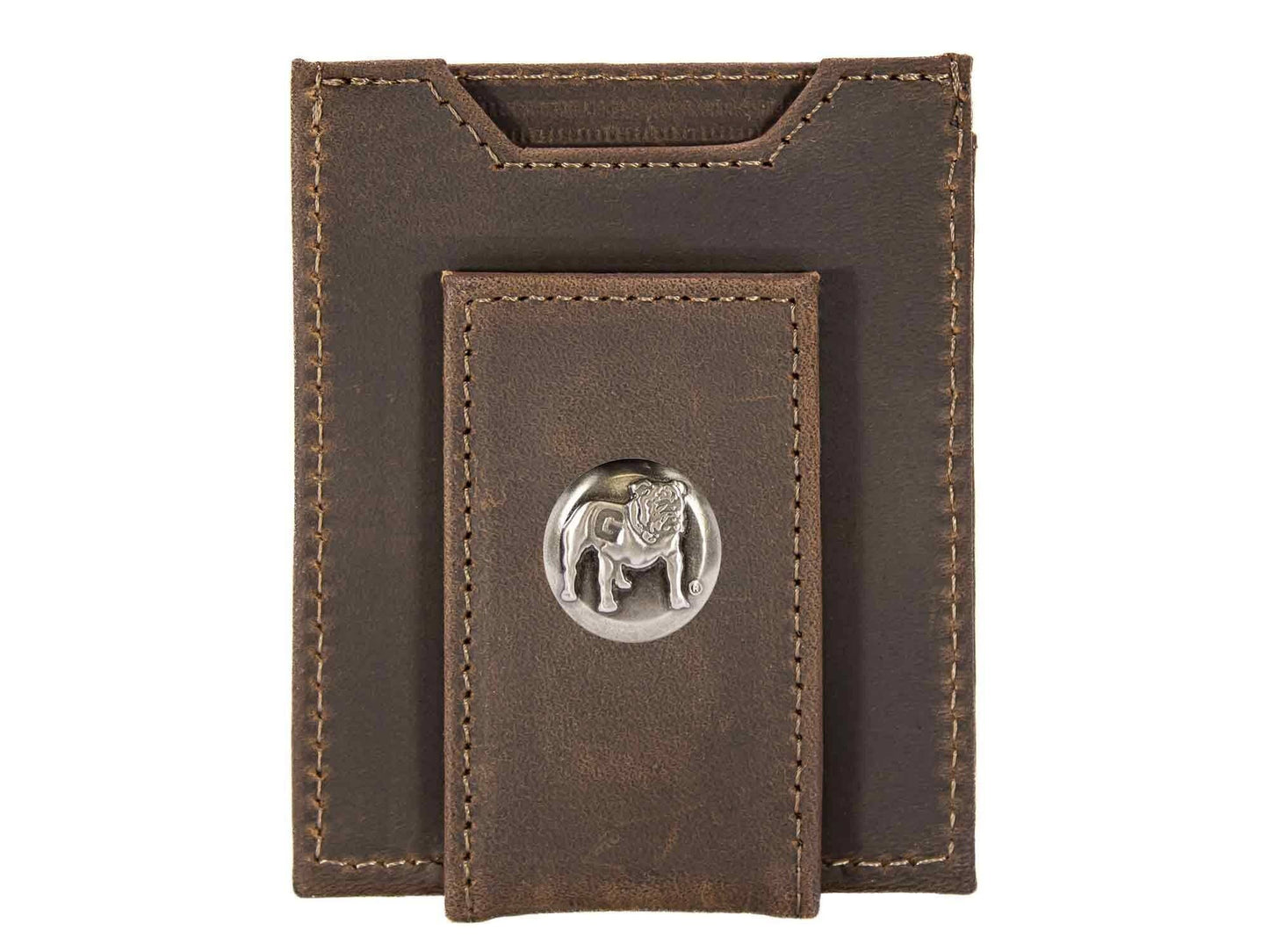 Georgia Bulldogs Men's  Magnetic Front Pocket Leather Wallet