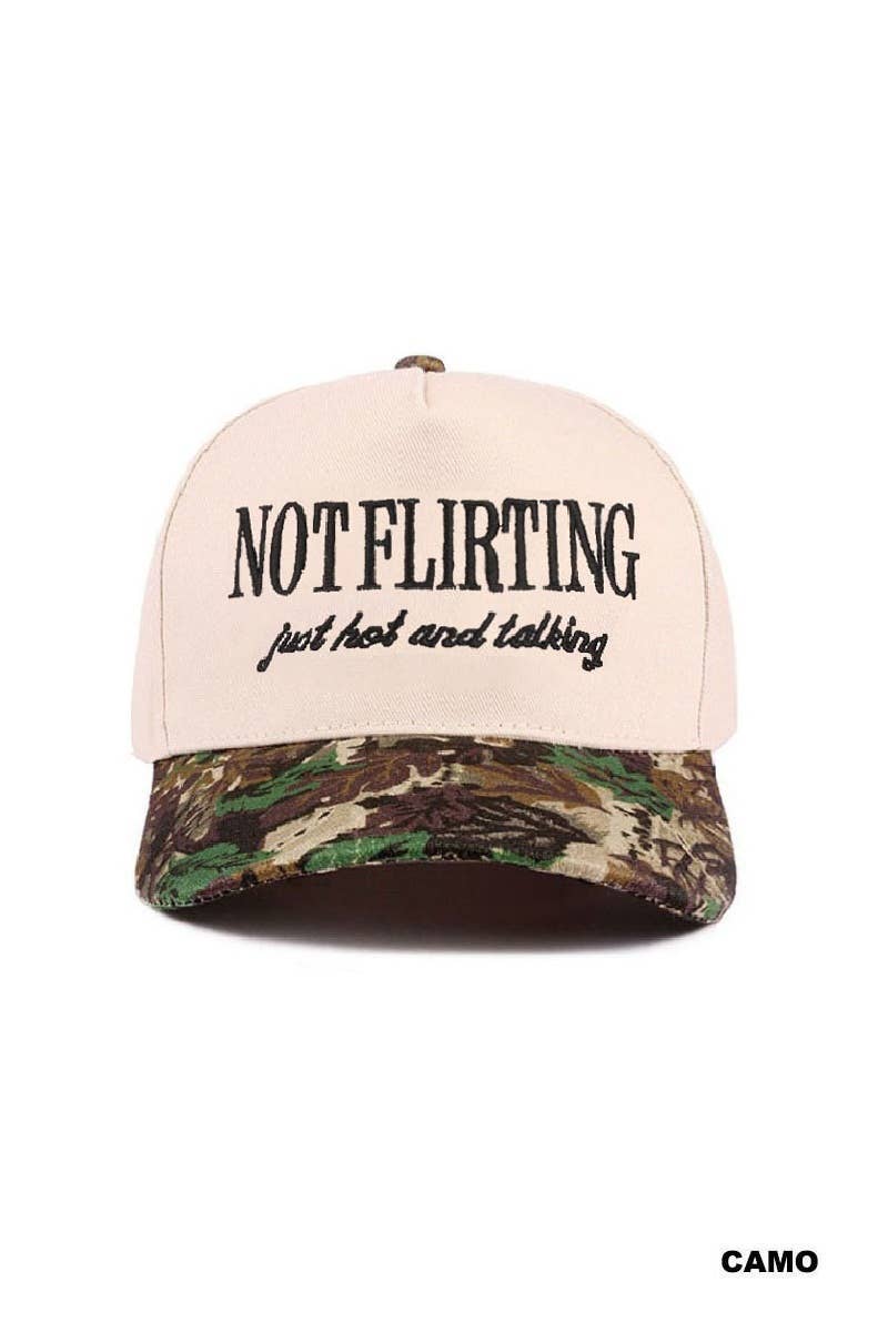 Not Flirting Just Hot and Talking Two Tone Canvas Cotton Cap
