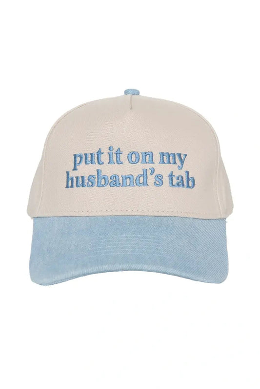 Put It On My Husband's Tab Two-Toned Vintage Hat