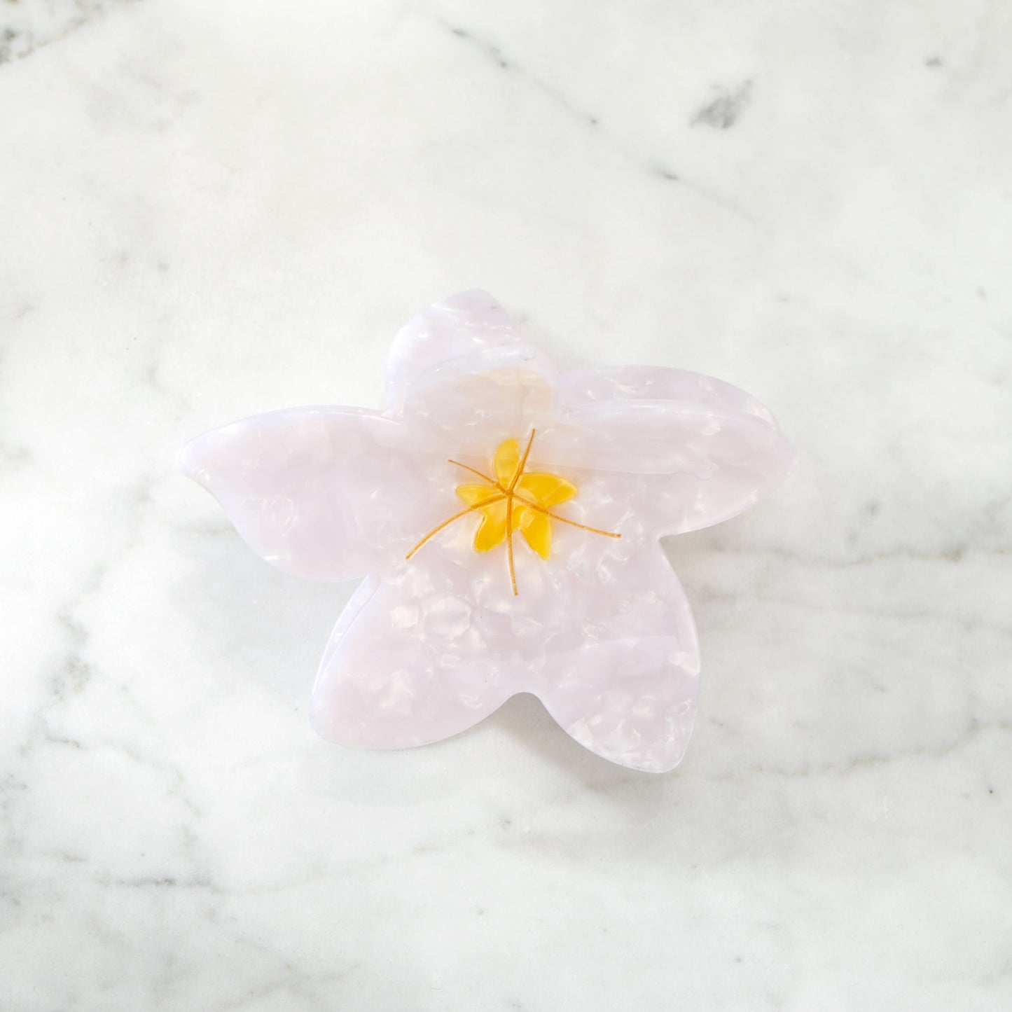 Eco-Friendly Plumeria Frangipani Hair Clip Claw, White