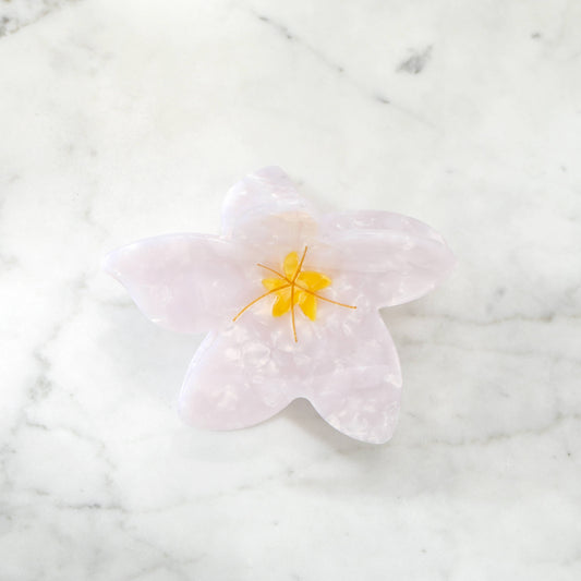 Eco-Friendly Plumeria Frangipani Hair Clip Claw, White