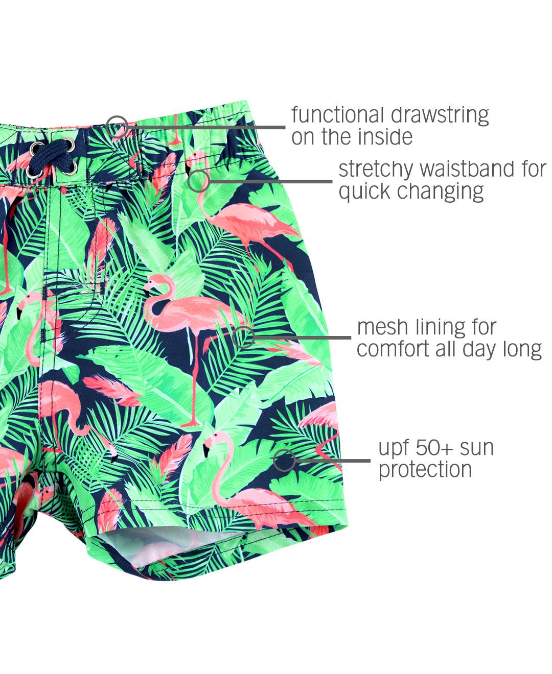 Boys Flamingo Frenzy Swim Trunks
