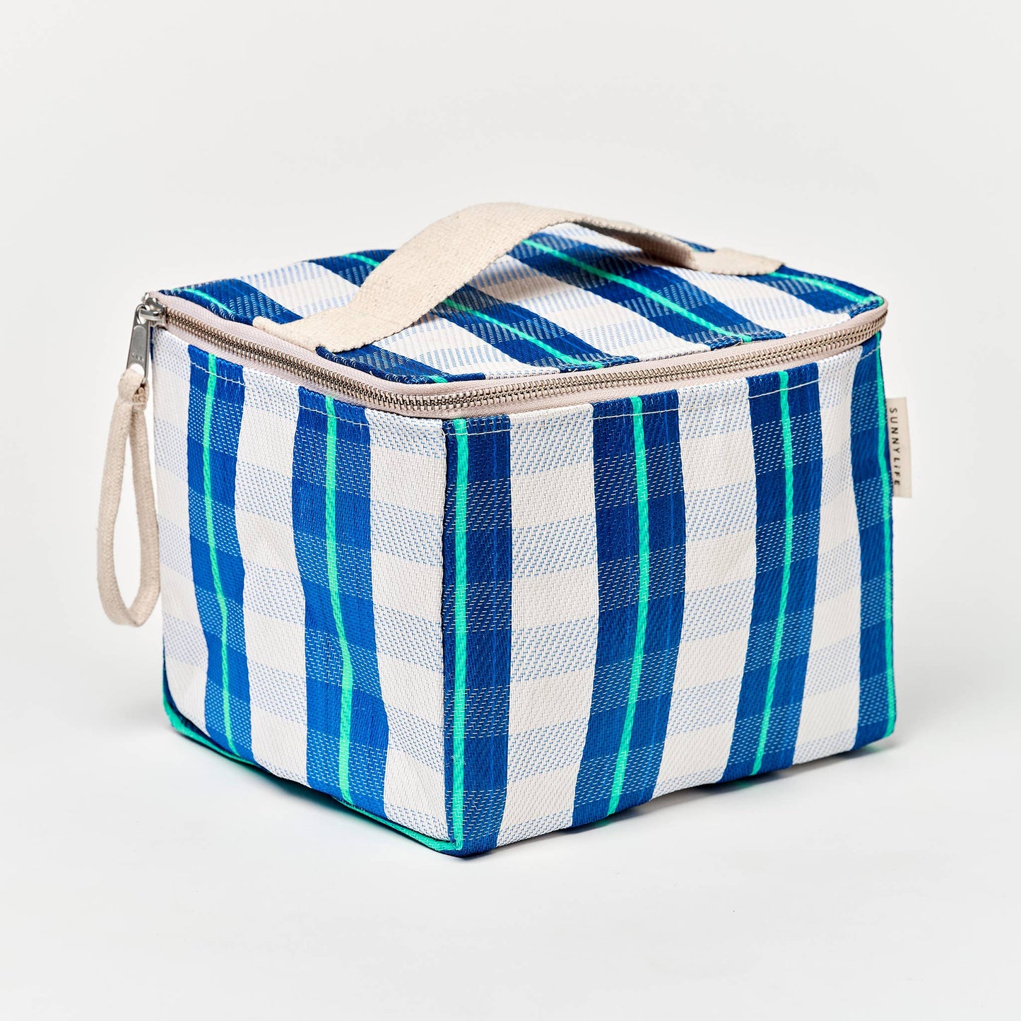 Recycled Nylon Lunch Cooler Bag La Mer Blue Neon