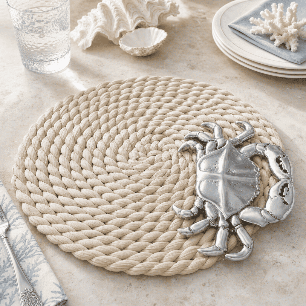 Crab Twisted Seagrass Placemats - set of 4