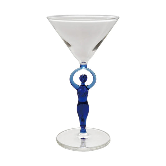 Blown Glass Mermaid Martini Glass