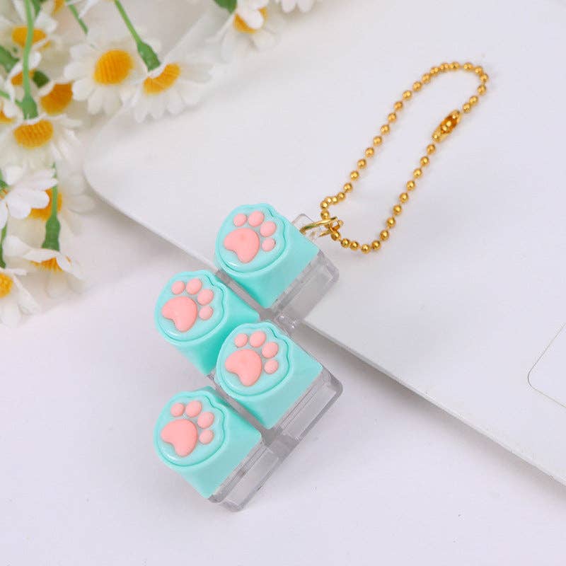 Silicone Cat Paw Fidget Keychain Stress Relief Toy