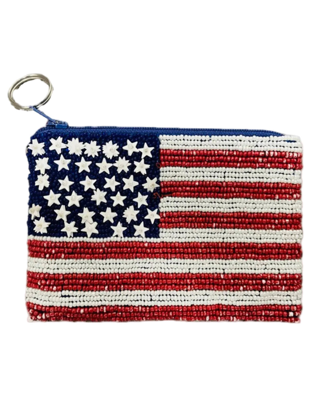 USA Flag Beaded Coin Purse