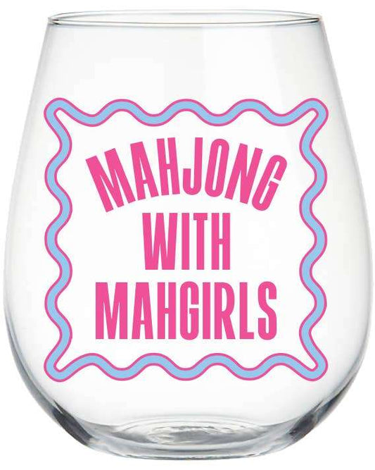 Mahj With Mahgirls Stemless Wine Glass