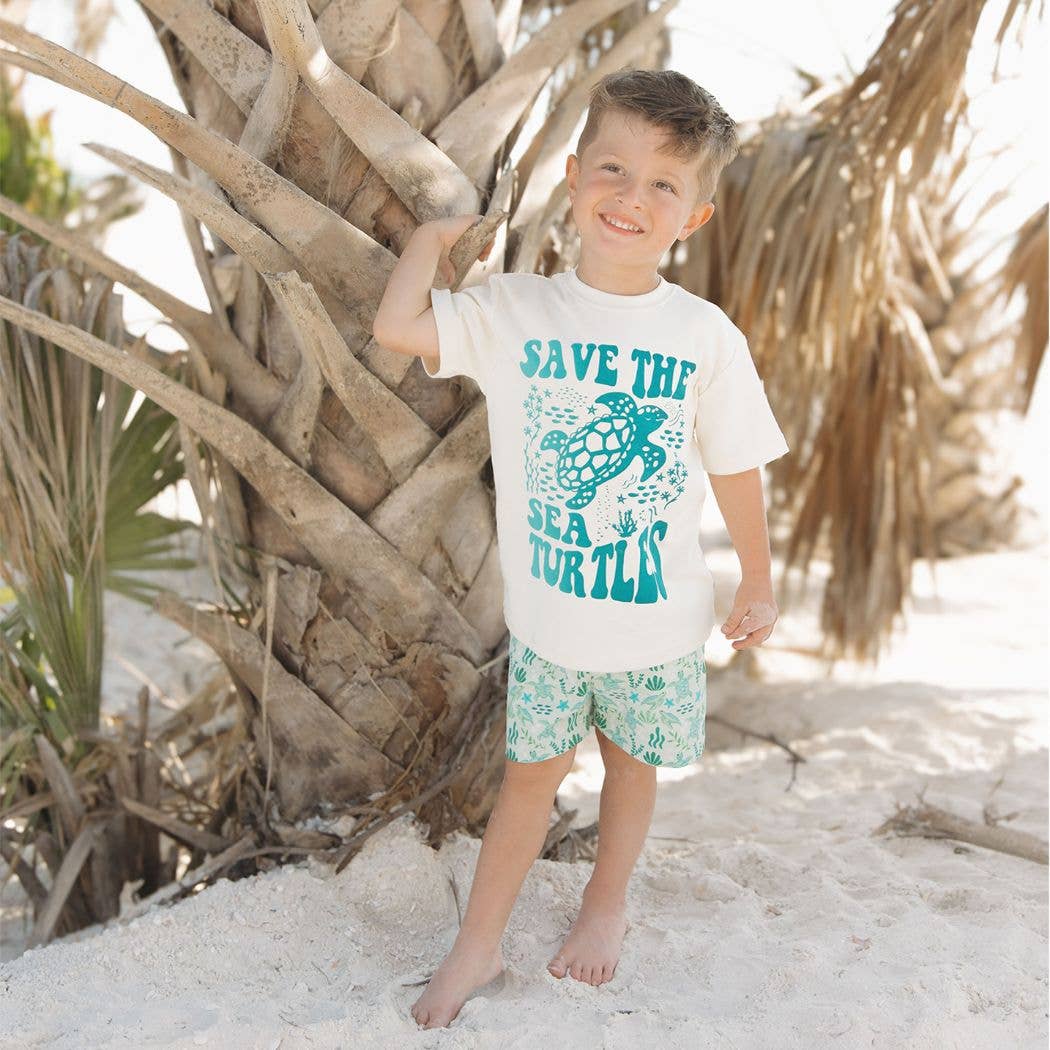Save the Sea Turtles Ocean Conservation Cotton Toddler Shirt