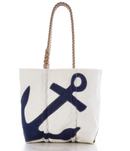 Navy Anchor Medium Tote