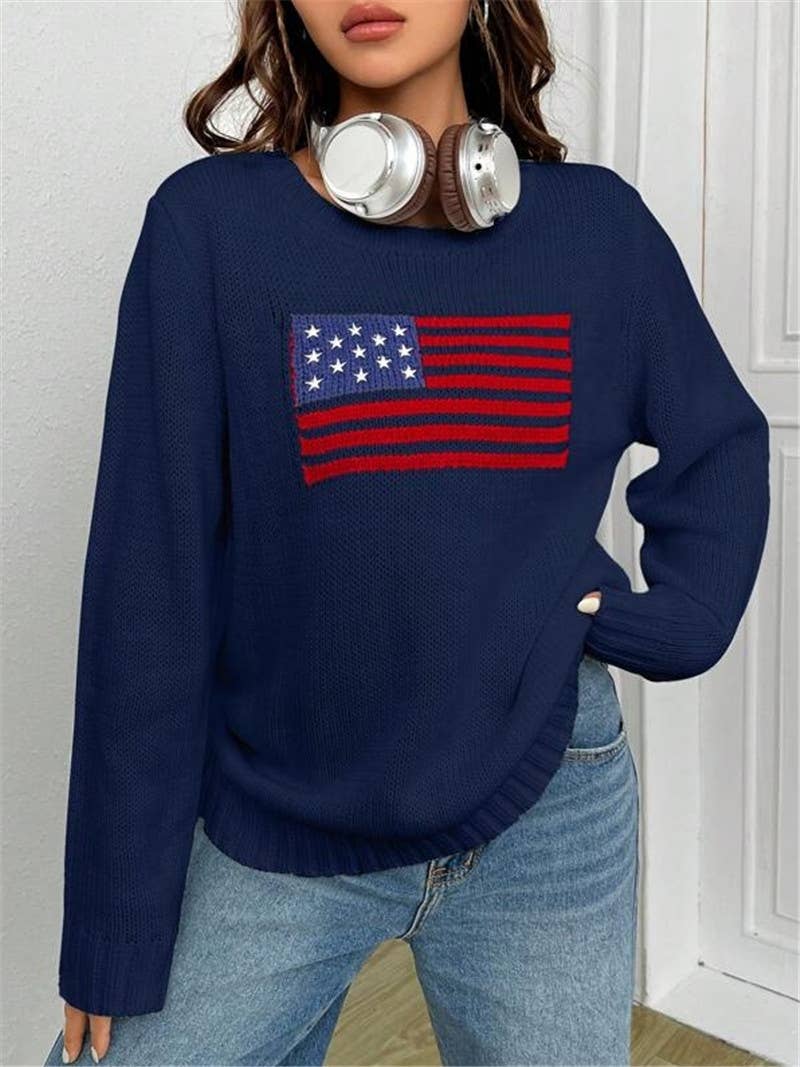 American Flag Knit Sweater