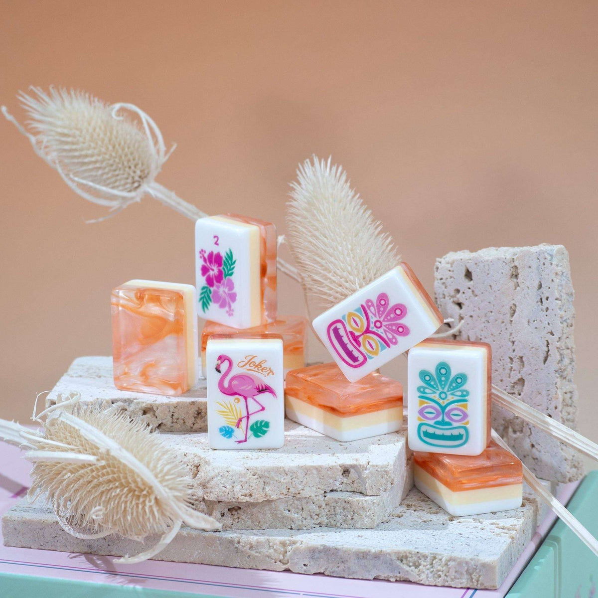 Palm Beach Mahjong Set - Coral Glow