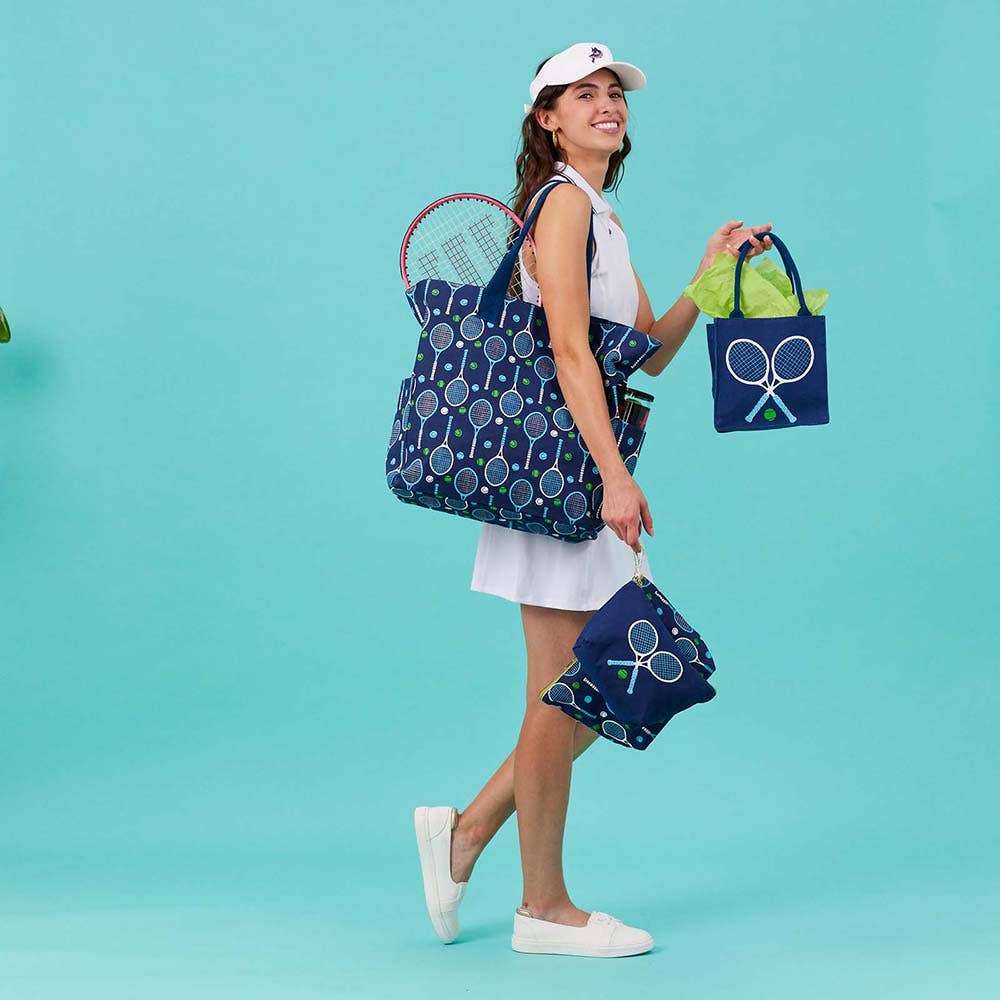 Tennis Navy Solo Medium Canvas Pouch