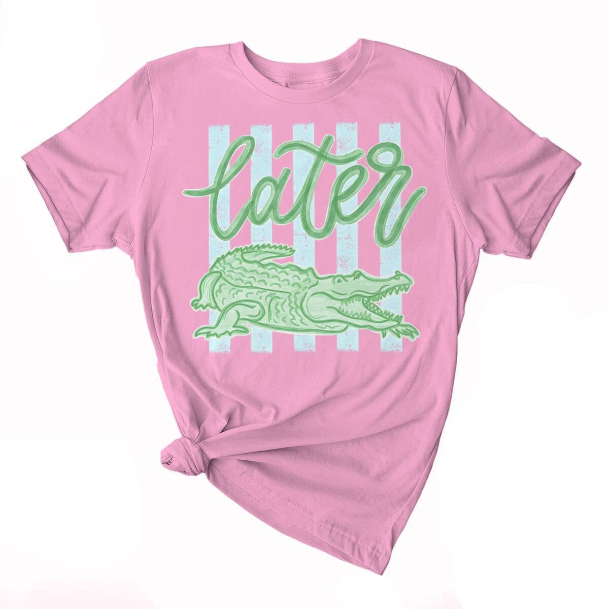 Stripe Later Gator Alligator Graphic Tee Cotton Shirt