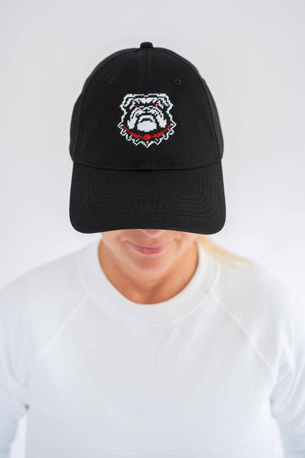 Needlepoint Baseball Hat Bulldog