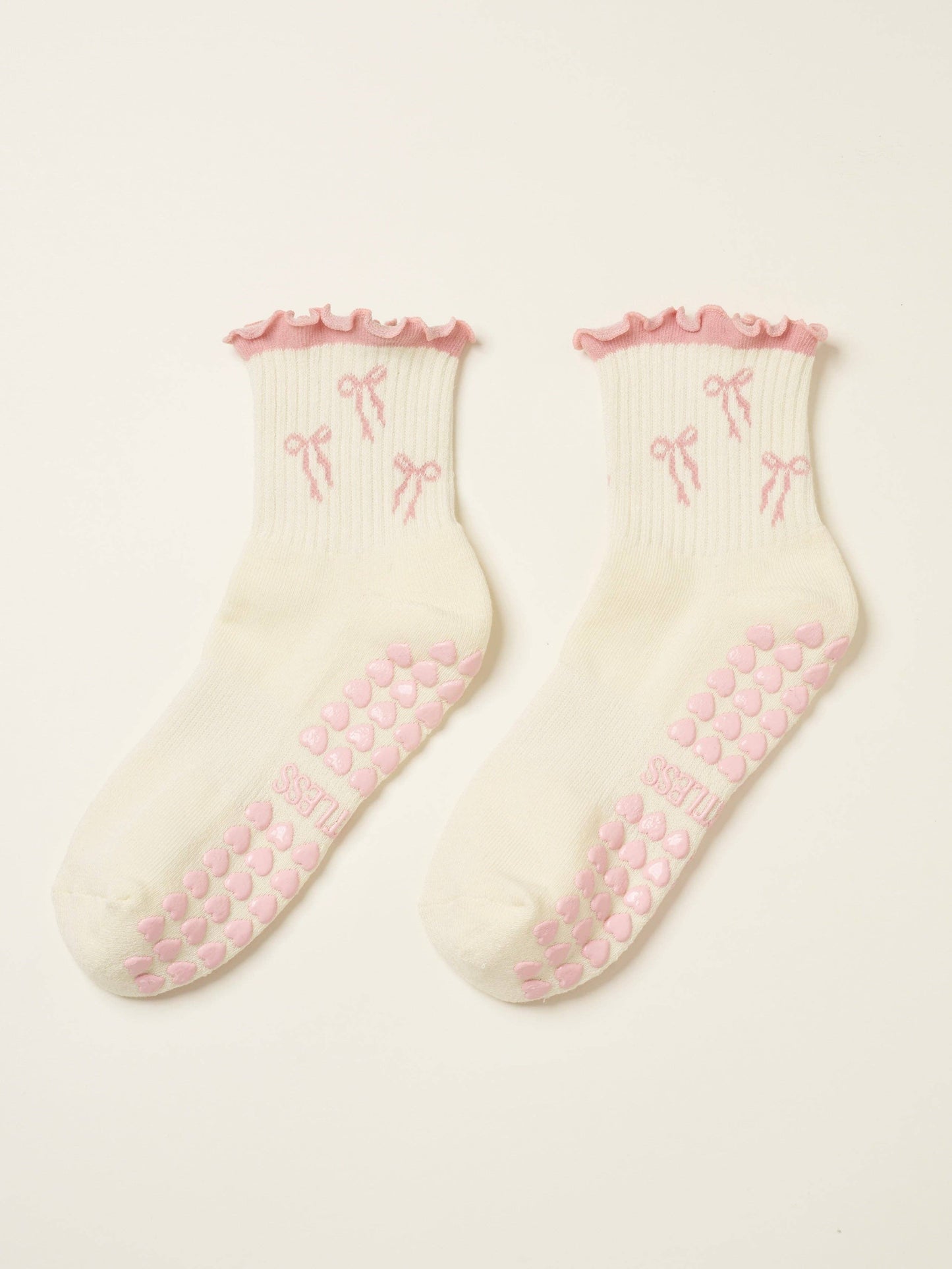 Bow Ruffle Grip Sock- Pilates Socks
