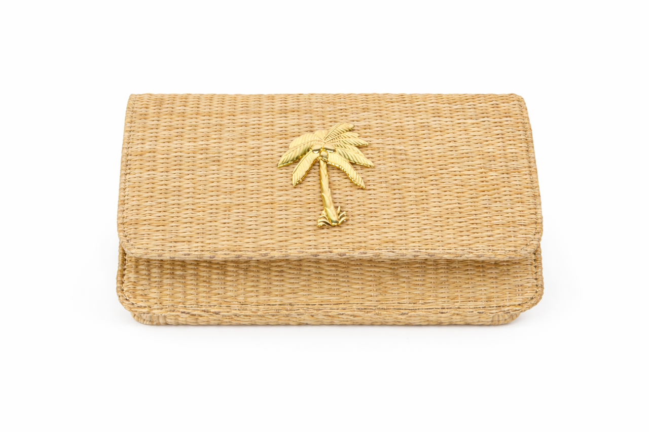 Ruby Straw Clutch- Gold Charm