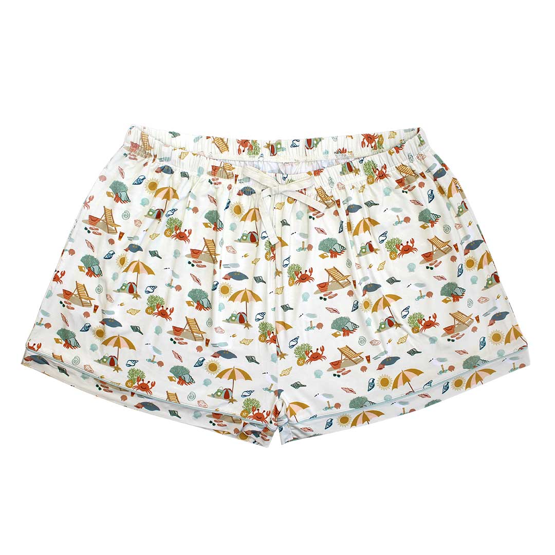 Beach Day Summer Women's Adult Bamboo Pajamas Sleep Shorts