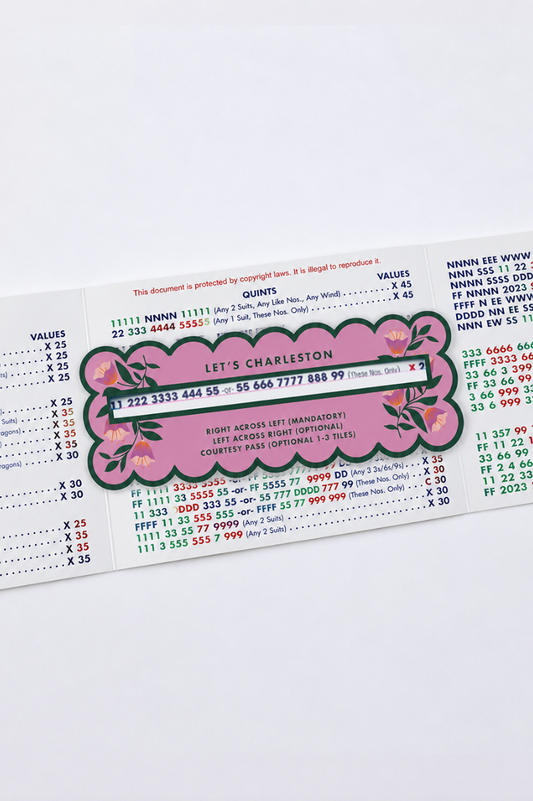 Mahjong Line Finder Tool for Standard and Large Size NMJL Cards - Pink