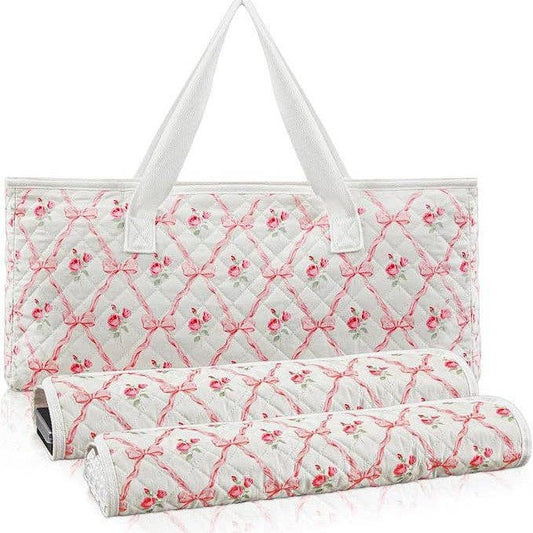 Floral Mahjong Travel Bag Set – 3-Piece Storage & Organizer Collection
