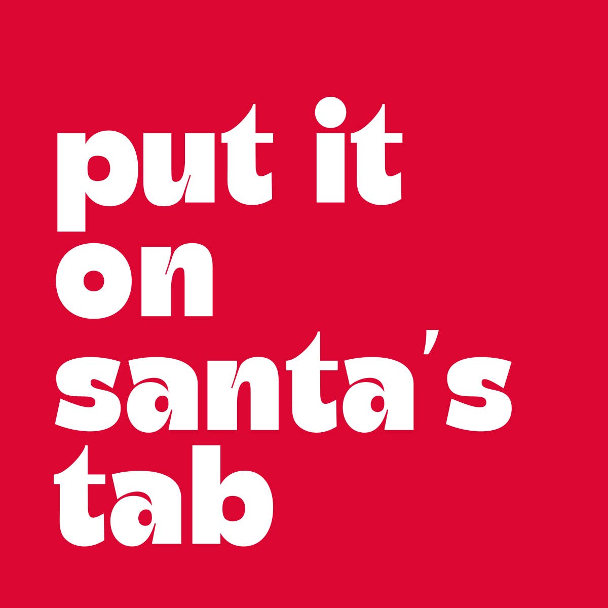Funny Christmas Cocktail Napkins | Santa's Tab