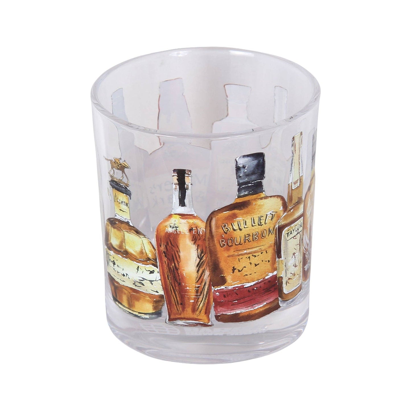 Bourbon Bottles Wrapped Rocks Glass