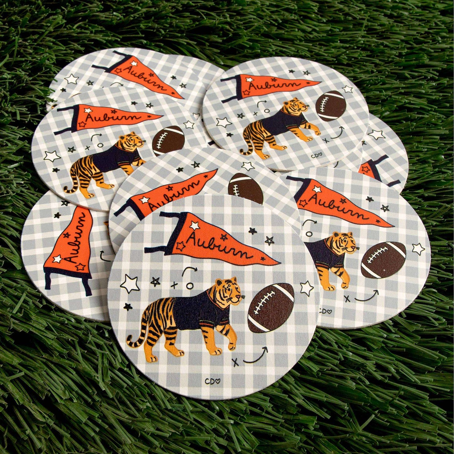 Auburn, AL Football Game Day Paper Coasters - Set of 10