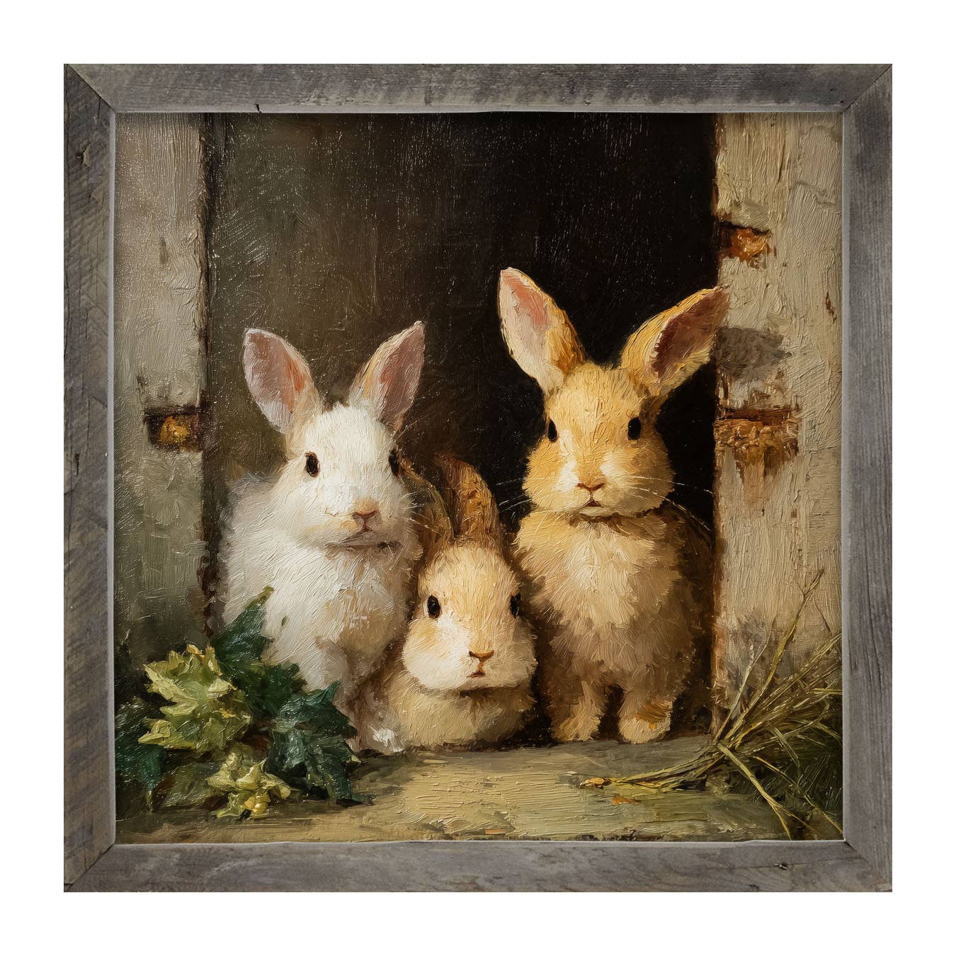 Three Rabbits in Doorway
