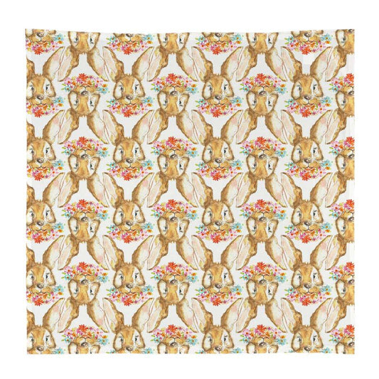 Rabbit Face & Flowers Square