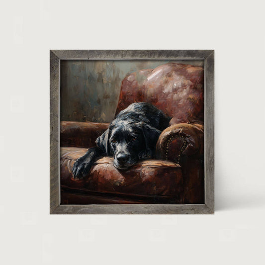 Armchair with Black Lab