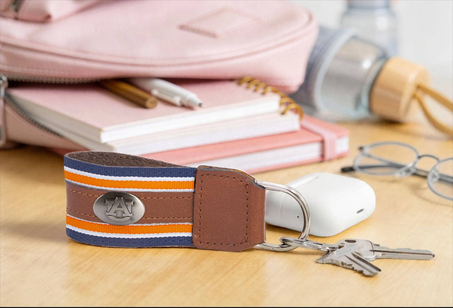 Auburn Tigers Collegiate Grosgrain Ribbon Key Chain.