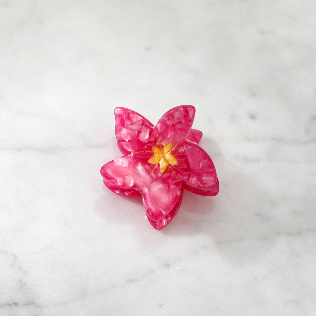 Eco-Friendly Plumeria Frangipani Flower Hair Clip Claw, Pink