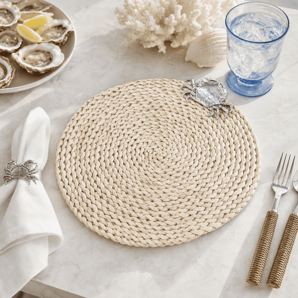 Crab Twisted Seagrass Placemats - set of 4