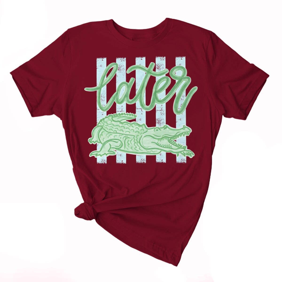 Stripe Later Gator Alligator Graphic Tee Cotton Shirt